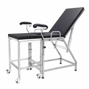 Cama de entrega de acero inoxidable, mesa de entrega de ginecología obstétrica, silla de examen ginecológico, soporte de respaldo ajustable - Product Image 5