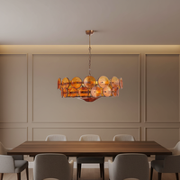 Lustre design en verre brun de Murano français, lampe suspendue vintage de luxe pour salon, chambre à coucher, salle à manger