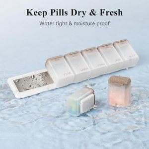 Mini distributeur de pilules en plastique Portable organisateur magnétique hebdomadaire pour <span class=keywords><strong>Amazon</strong></span> 1-Time-a-Day PP boîte de rangement de pilules - Product Image 3
