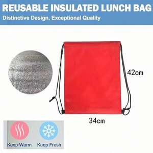 Cheap Durable Nylon Eco-Friendly Waterproof Polyester Recycled Insulated <b>Drawstring</b> Thermal <b>Backpack</b> Promotional Your Logo - Product Image 3