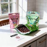 Sachets personnalisés en Mylar à fond plat pour l'emballage de café, de noix et de snacks – Sachets alimentaires haute barrière