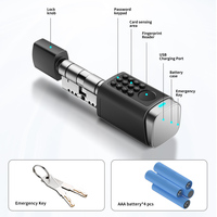 Cerradura de Cilindro con APP Tuya, Desbloqueo Remoto y Gestión, Compatible con Gateway BLE, Visualización de Registros de Desbloqueo, Funciona con Tuya Smart Home