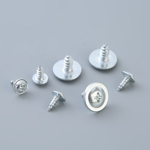 Vis autotaraudeuses en acier au carbone galvanisé Hirokuni avec rondelle, tête plate large, tête Phillips, qualité industrielle A - Product Image 3