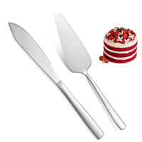 Ensemble de couteau à gâteau et spatule à pizza en acier inoxydable avec manche carré, couteau à pain pour fête d'anniversaire, mariage, restaurant