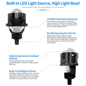Phare <span class=keywords><strong>LED</strong></span> à double faisceau de 3 pouces 20000LM 75W Lentille de projecteur <span class=keywords><strong>LED</strong></span> de voiture Boîtier en aluminium Plug and Play Retrofit Design personnalisé disponible - Product Image 5