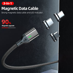 Greenport 3-en-1 câble de charge de données USB magnétique noir rouge OEM logo câble de données de charge super rapide type c Micro i-device - Product Image 3