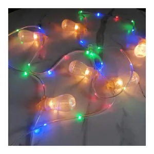 10m 48ft LED Cafe Festoon String Light E27 IP65 Adaptador solar Patio Decoración Vacaciones al aire libre Jardín Boda Reino Unido S14 Bombilla Edison