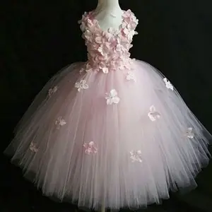 Light Pink Hydrangea Flower tutu dress Wedding Birthday Party Dresses Customized Lavender Ivory
