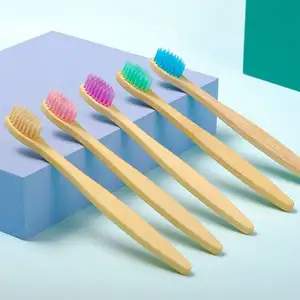 Bpa Gratis Biologisch Hout Handvat Gegraveerd Logo Eco 100% Biologisch Afbreekbare Bamboe Tandenborstel