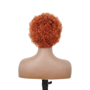 Perruque Courte Pixie Ondulée Bouclée, <span class=keywords><strong>Cheveux</strong></span> Humains Vierges Couleur Miel Gingembre, Faite à la Machine, 13x4 / 4x4 / Sans Dentelle Frontale, Qualité 9A, Moins Chère - Product Image 4