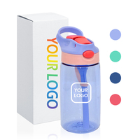 Gobelets pour personnalisation, gobelets à bec pour enfants mignons, vente en gros, 450 ml, 550 ml, gobelets en plastique acrylique avec couvercles et pailles