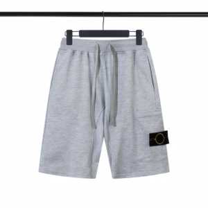 Shorts de jogging amples pour hommes, en coton 100%, avec patch en tissu brodé effet pierre, taille élastique, style décontracté, vente en gros - Product Image 3