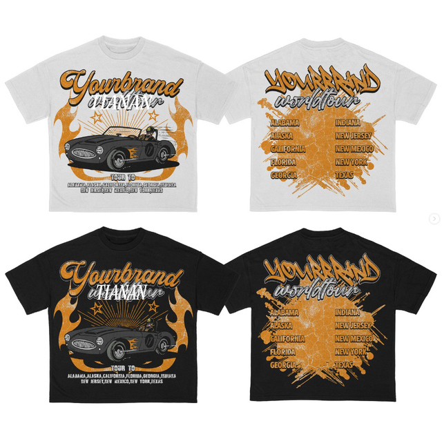 Hip Hop Street Wear Men'S T-shirt Custom Logo Printed Oversized 300 Gsm Cotton High Quality Wholesale T Shirts for Men