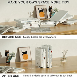 Acrylic bookends và Acrylic cuốn sách đứng, rõ ràng bookends với Silicone Non-Slip Pads, người giữ cuốn sách cho trang trí nội thất - Product Image 5