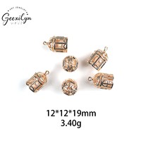 Pendentif en alliage de zinc tendance en forme de cage à oiseaux avec imitation de perles pour femmes et enfants
