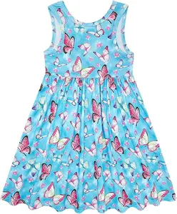 2024 nueva moda Aline vestido Swing cómodo suave encantador diseño niños ropa Boutique último vestido de seda de leche vestido de niña