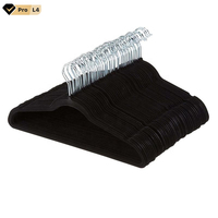 Raytop – cintres en velours floqués noirs antidérapants, vente en gros, gain de place