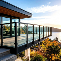 Balustrade en verre sur mesure en acier inoxydable à montage latéral, main courante sans cadre pour balcon extérieur et terrasse