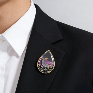 Nouvelles épingles à revers à paillettes liquides tendance, vente en gros, sable scintillant, décoration de vêtements, épingles, badge, épingles en émail métallique personnalisées, sable mouvant - Product Image 2