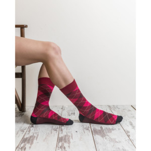 Men's Burgundy Mix Set Socks - Product Image 5