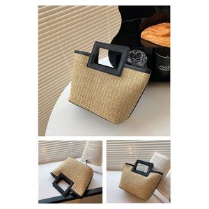 Borsette minuscole per borse da donna che appendono il <span class=keywords><strong>mercato</strong></span> con maniglie in paglia borse da spiaggia - Product Image 5