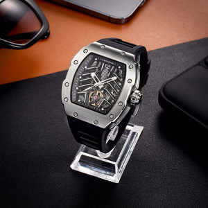 Relojes Mecánicos de Moda al por Mayor, con Movimiento Mecánico Visible, Resistentes al Agua, para Hombre, de Silicona, de Marca, para Negocios - Product Image 5