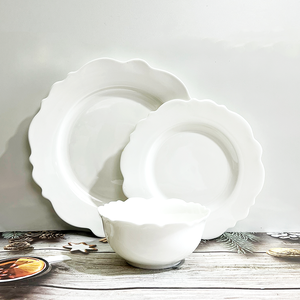 Juego de Vajilla de Porcelana Blanca con Encaje Francés, Tazón de Sopa Creativo, Plato de Hotel Personalizado, Vajilla de Cerámica Sostenible - Product Image 2