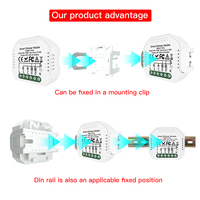 Module d'interrupteur variateur de lumière Tuya Zigbee 2 voies dissimulé, mini module de contrôle à distance pour l'intensité des lumières avec contrôle vocal et temporisation