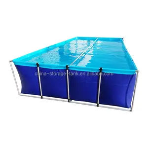Hot Selling Moveable PVC Fish Pond round and Rectangle Plastic Farming Tank for Sale