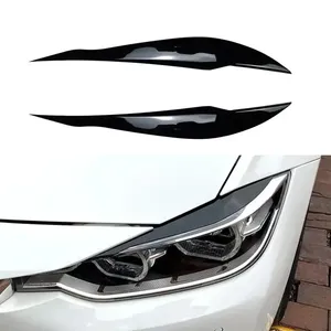 2 piezas OLIVER Cubiertas de faro de coche tipo ceja de carbono ABS, pegatinas de embellecimiento para faros delanteros para Serie 3 F30 F31 <span class=keywords><strong>318i</strong></span> 320i - Product Image 1