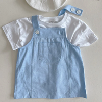 Nouvelle arrivée : Robe d'été pour bébé fille avec poche kangourou sur le devant, jupe salopette, adorable robe salopette pour bébé fille