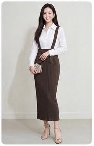 กระโปรงพลีทสไตล์เกาหลีแบบลำลอง  รักษ์โลก ระบายอากาศได้ดี ความยาวปานกลาง เอวธรรมชาติ สีดำ  แบบมีสายรัด  สำหรับผู้หญิง  เสื้อผ้าขายส่ง - Product Image 5