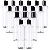 Botella de Plástico para Champú y Acondicionador para el Cabello de 100ml, 120ml, 200ml, 250ml, 500ml, Color Ámbar, Negro o Transparente, con Bomba Dosificadora y Tapa de Disco