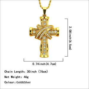 2026 New Trendy Simple Gold Silver Plated <b>Cross</b> Pendant Necklace Hiphop Personalization Alloy Men's Necklaces Wholesale Jewelry - Product Image 4