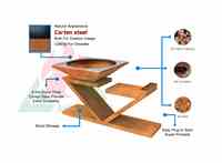 Table de barbecue en acier corten en forme de Z, table de grillade extérieure multi-niveaux pour jardin et terrasse, certifiée GPSR