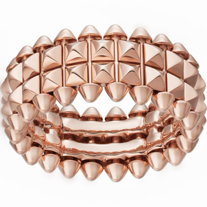 Fashion Wide and Narrow Bullet-shaped Rivets <strong>Thick</strong> Plated Unisex Couple's <strong>Ring</strong> - Product Image 3