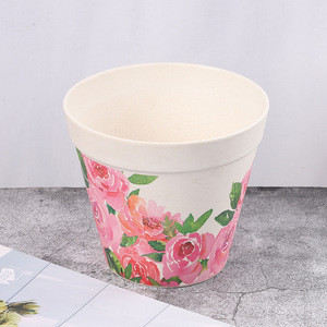 Balkon-Garten Gemüsepflanztöpfe Umweltfreundliche Blumentöpfe mit Drainage-Loch Bunte Bambusfaser - Product Image 2