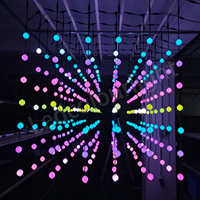 Luz de bola de píxeles a prueba de agua DMX512 3D Matrix LED Ball String Light 360 grados Luces de decoración de boda de Navidad
