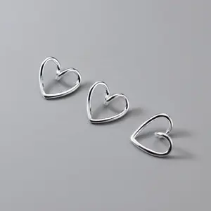 Hot vendas 925 sterling silver tridimensional coração fio anel encantos para fazer jóias conector