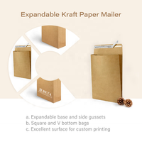 Enveloppes plates imprimées personnalisées Emballage de vêtements auto-scellé Sacs postaux d'expédition enveloppes extensibles en papier kraft pochettes en papier
