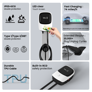 <span class=keywords><strong>Wallbox</strong></span> AC monté 7KW 11KW 22KW EV chargeur pour APP WIFI Bluetooth TYPE 2 GBT Station de charge de voitures électriques - Product Image 2