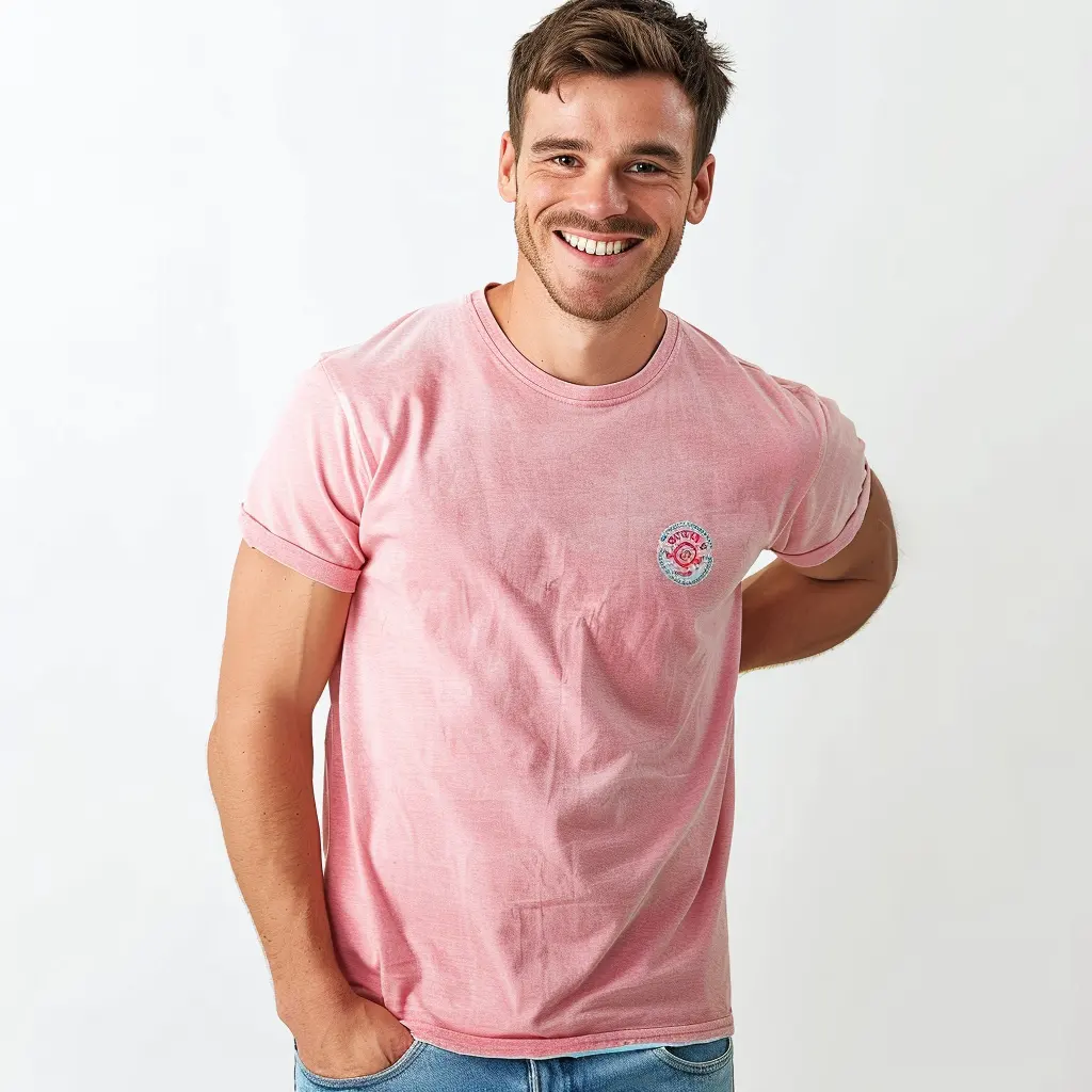 T-shirt personnalisé teint au pigment pour hommes T-shirt vintage teint en 100% coton de haute qualité