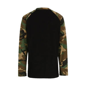 Custom Long Sleeve Camouflage <b>Raglan</b> Blank T Shirt Camo Short Sleeve Shirt Crew Neck <b>Raglan</b> Sleeve - Product Image 2