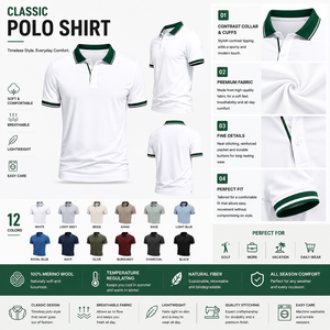 <span class=keywords><strong>Polo</strong></span> blanc avec col vert, toucher doux, respirant, évacuant l'humidité, mélange de coton, <span class=keywords><strong>polo</strong></span> de <span class=keywords><strong>golf</strong></span> décontracté pour homme, logo personnalisé - Product Image 2