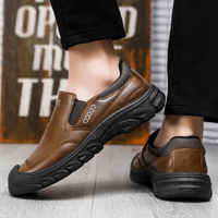 Chaussures décontractées pour hommes à prix abordable, mocassins en cuir PU antidérapants, tendance, pour la marche en plein air