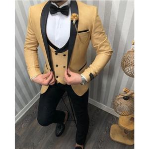 Luxuriöse Funkelnde Herrenanzüge <span class=keywords><strong>3</strong></span>-teilig Blazer+Weste+Hose Slim Fit Hochzeitsanzüge Bräutigam Smoking Festliche Herrenanzüge - Product Image 3