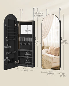 <span class=keywords><strong>Armoire</strong></span> <span class=keywords><strong>à</strong></span> <span class=keywords><strong>bijoux</strong></span> murale <span class=keywords><strong>SONGMICS</strong></span> avec éclairage LED, montage sur porte, avec plusieurs compartiments de rangement - Product Image 5