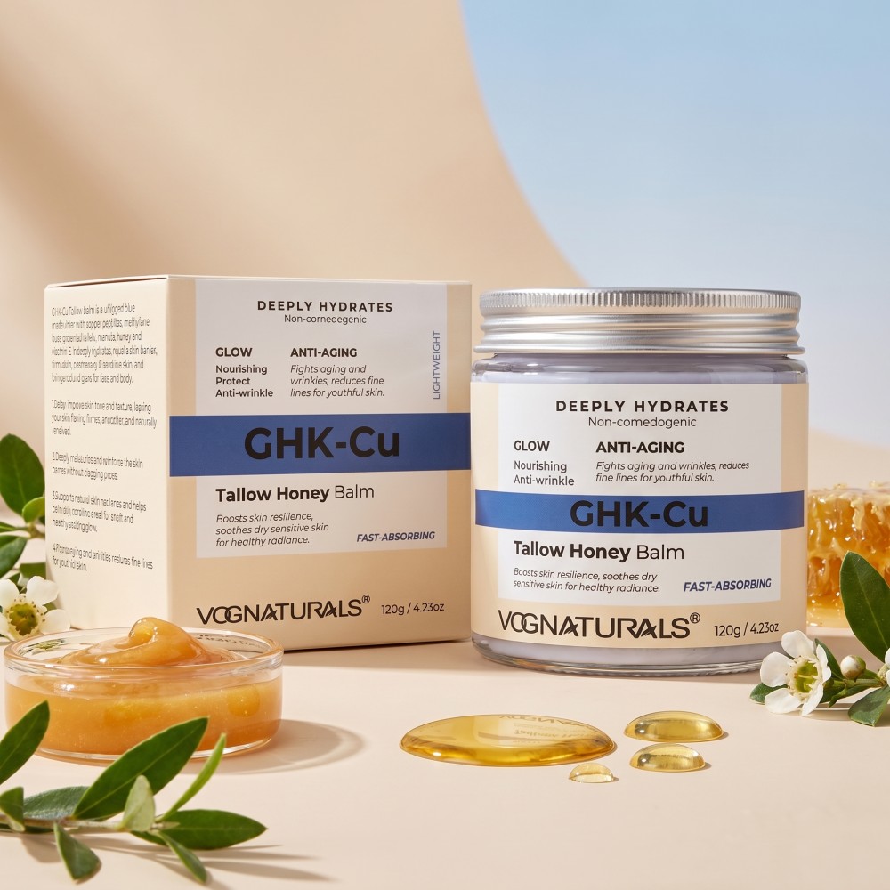 ghk cu infused beef tallow GHK-CU Whipped Honey Balm with Methylene Blue Mystic Tallow Balm - Blue