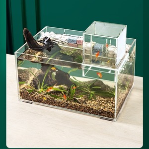 Aquarium créatif en métal à pression négative, tour à poissons suspendue au-dessus de l'eau, boîte décorative transparente pour paysage aquatique - Product Image 4