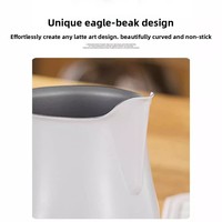 Pichet à mousse de lait en acier inoxydable avec revêtement coloré, logo gravé au laser, design moderne et minimaliste pour café/thé